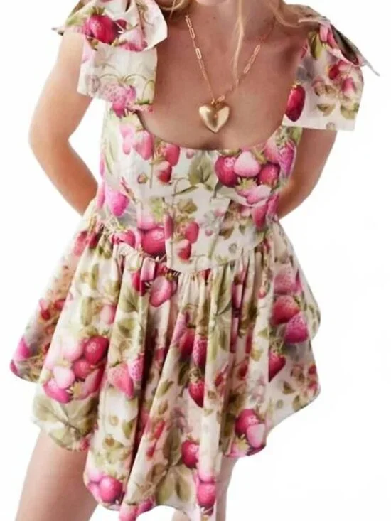 NEW SELKIE strawberry cream dress in pink - Picture 1 of 5